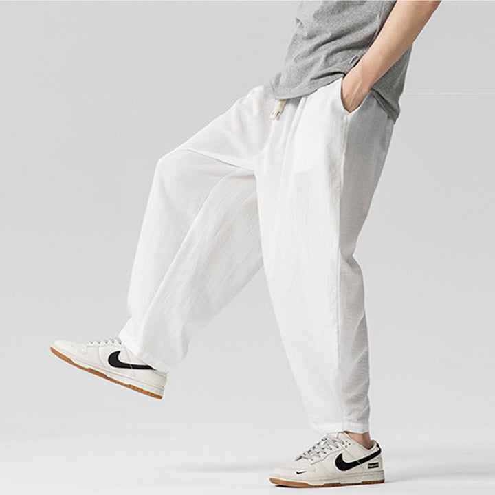 Pantalon d'été en coton à cordon de serrage pour homme, longueur cheville, avec poches, motif Buddha Stones - image 19