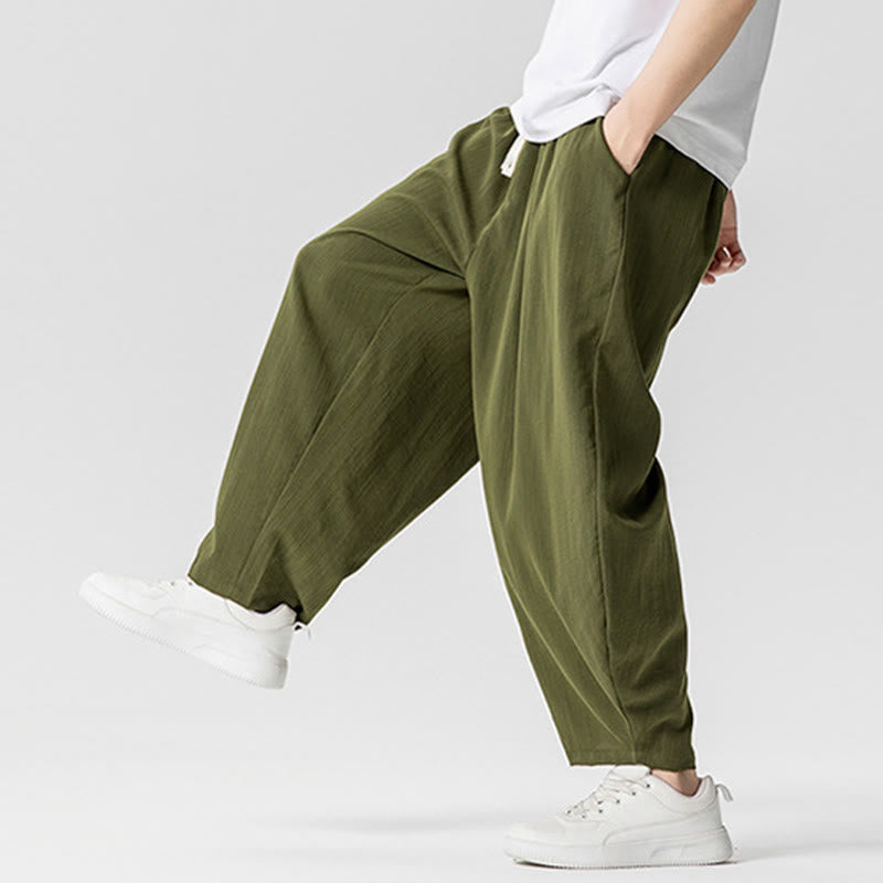 Pantalon d'été en coton à cordon de serrage pour homme, longueur cheville, avec poches, motif Buddha Stones - image 26