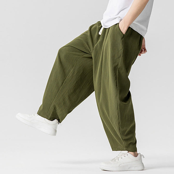 Pantalon d'été en coton à cordon de serrage pour homme, longueur cheville, avec poches, motif Buddha Stones - image 26