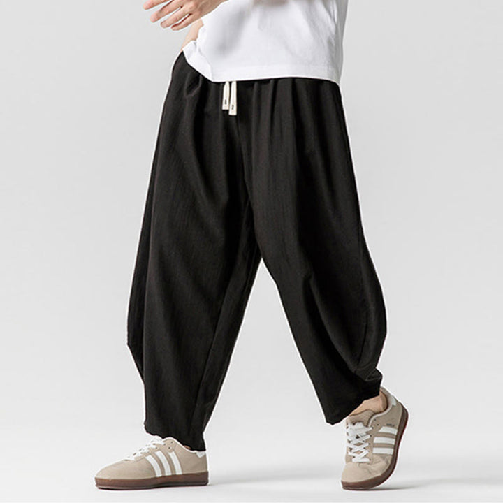Pantalon d'été en coton à cordon de serrage pour homme, longueur cheville, avec poches, motif Buddha Stones - image 35