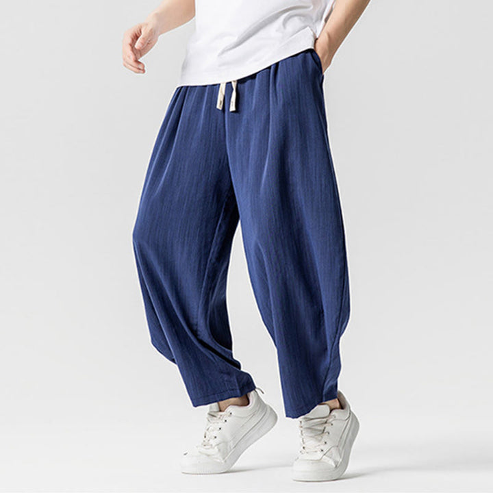 Pantalon d'été en coton à cordon de serrage pour homme, longueur cheville, avec poches, motif Buddha Stones - image 5