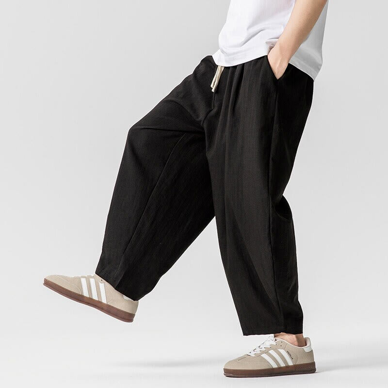 Pantalon d'été en coton à cordon de serrage pour homme, longueur cheville, avec poches, motif Buddha Stones - image 40
