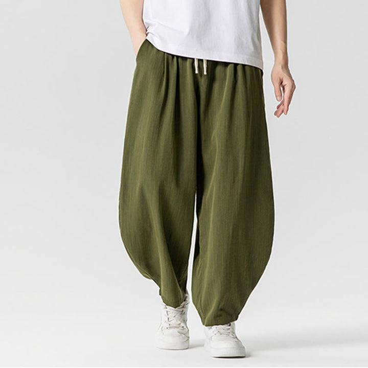 Pantalon d'été en coton à cordon de serrage pour homme, longueur cheville, avec poches, motif Buddha Stones - image 23