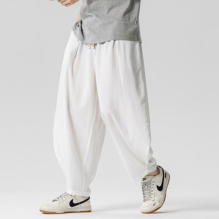 Pantalon d'été en coton à cordon de serrage pour homme, longueur cheville, avec poches, motif Buddha Stones - image 17