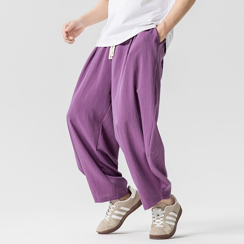 Pantalon d'été en coton à cordon de serrage pour homme, longueur cheville, avec poches, motif Buddha Stones - image 32