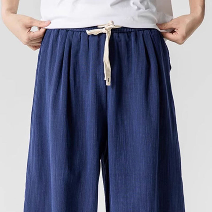 Pantalon d'été en coton à cordon de serrage pour homme, longueur cheville, avec poches, motif Buddha Stones - image 7
