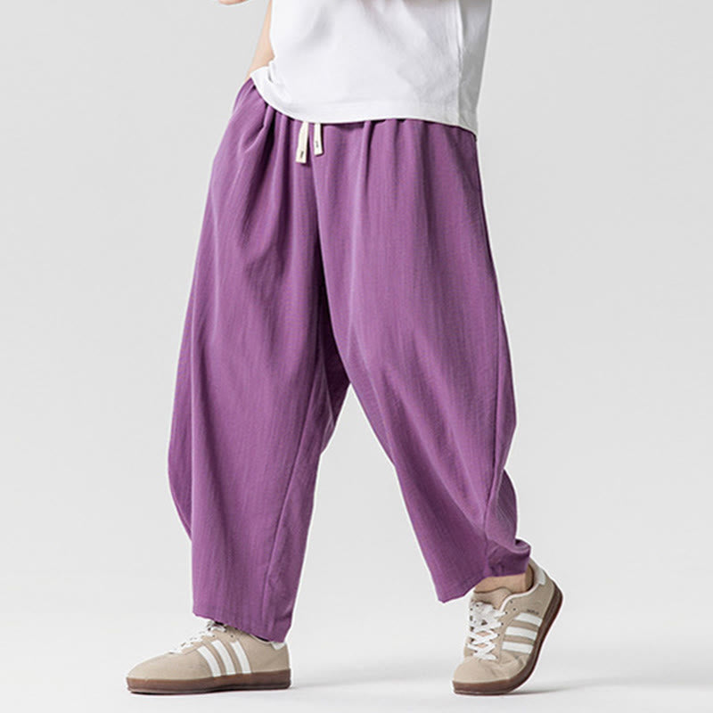 Pantalon d'été en coton à cordon de serrage pour homme, longueur cheville, avec poches, motif Buddha Stones - image 30