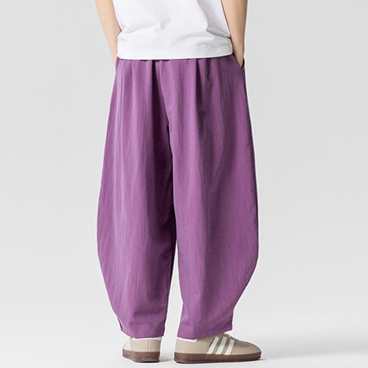 Pantalon d'été en coton à cordon de serrage pour homme, longueur cheville, avec poches, motif Buddha Stones - image 29
