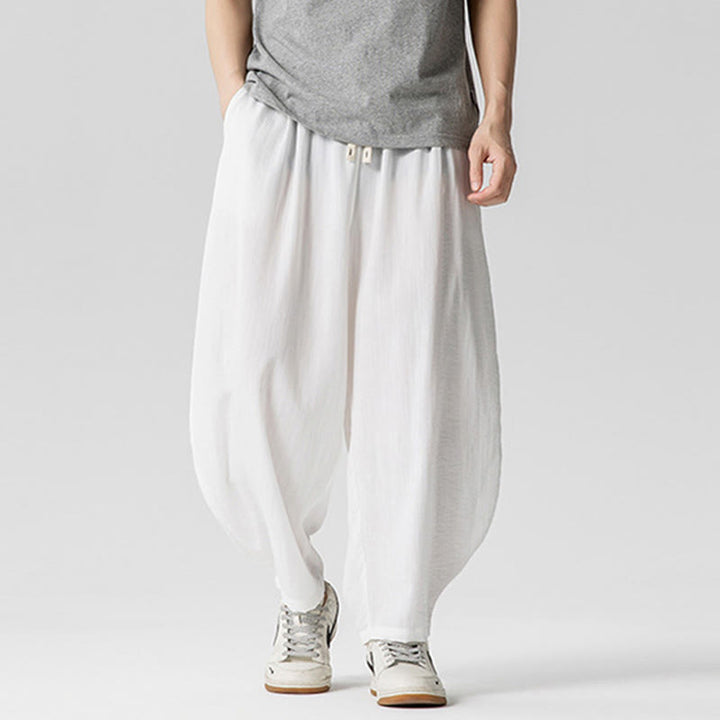 Pantalon d'été en coton à cordon de serrage pour homme, longueur cheville, avec poches, motif Buddha Stones - image 14
