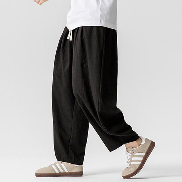 Pantalon d'été en coton à cordon de serrage pour homme, longueur cheville, avec poches, motif Buddha Stones - image 36