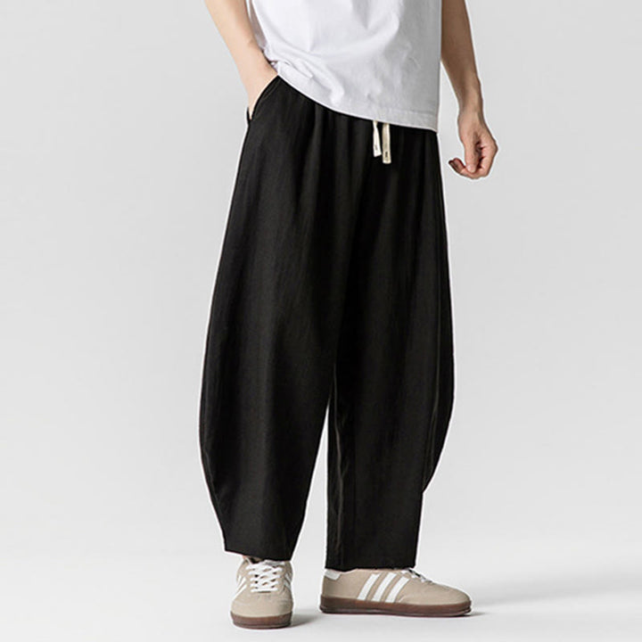 Pantalon d'été en coton à cordon de serrage pour homme, longueur cheville, avec poches, motif Buddha Stones - image 39