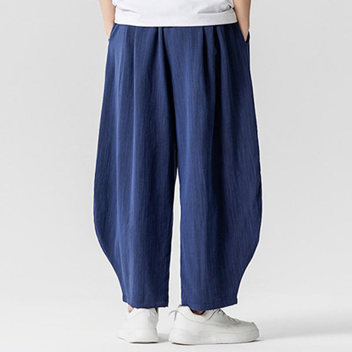 Pantalon d'été en coton à cordon de serrage pour homme, longueur cheville, avec poches, motif Buddha Stones - image 2