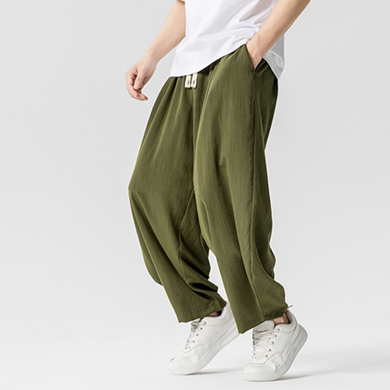 Pantalon d'été en coton à cordon de serrage pour homme, longueur cheville, avec poches, motif Buddha Stones - image 25