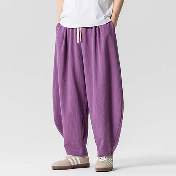 Pantalon d'été en coton à cordon de serrage pour homme, longueur cheville, avec poches, motif Buddha Stones - image 28