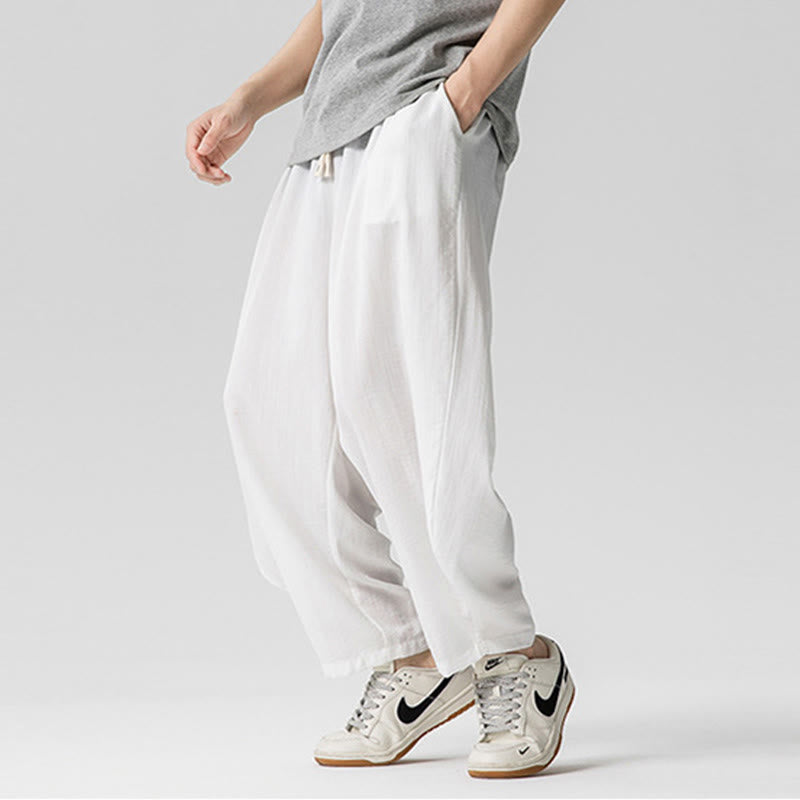 Pantalon d'été en coton à cordon de serrage pour homme, longueur cheville, avec poches, motif Buddha Stones - image 18
