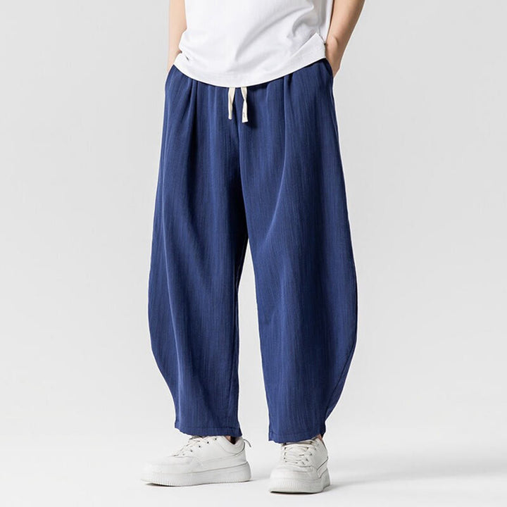 Pantalon d'été en coton à cordon de serrage pour homme, longueur cheville, avec poches, motif Buddha Stones - image 4