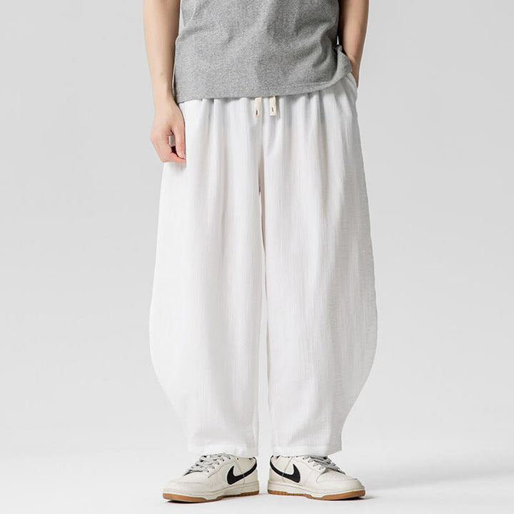 Pantalon d'été en coton à cordon de serrage pour homme, longueur cheville, avec poches, motif Buddha Stones - Blanc - US/UK/AU46，EU56 (5XL) - image 12