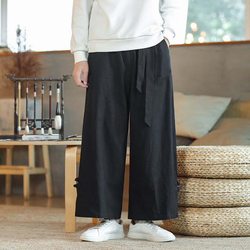 Pantalon large en coton avec cordon de serrage et poches pour homme, motif de Buddha Stones , motif grenouille chinoise - Noir - US/UK/AU46，EU56 (5XL) - image 13
