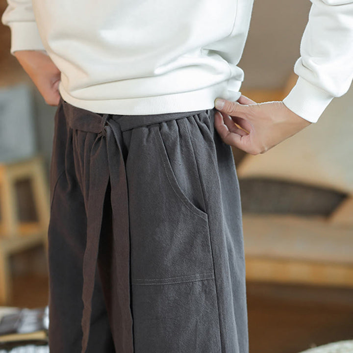 Pantalon large en coton avec cordon de serrage et poches pour homme, motif de Buddha Stones , motif grenouille chinoise - image 11