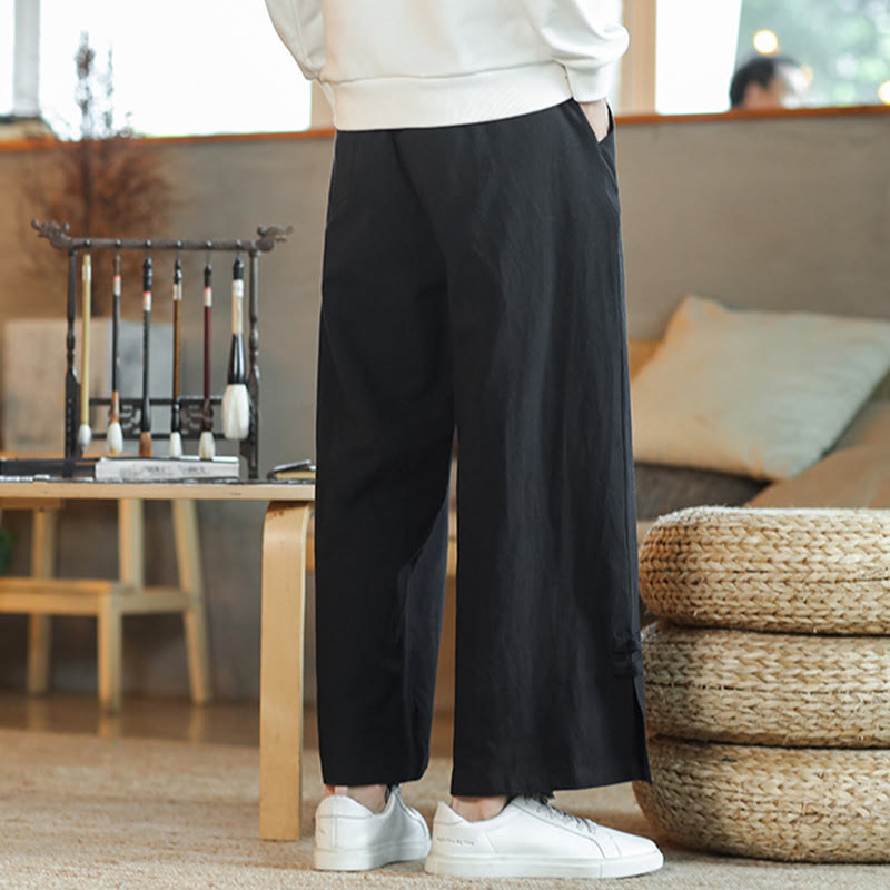 Pantalon large en coton avec cordon de serrage et poches pour homme, motif de Buddha Stones , motif grenouille chinoise - image 15