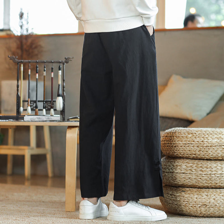 Pantalon large en coton avec cordon de serrage et poches pour homme, motif de Buddha Stones , motif grenouille chinoise - image 15