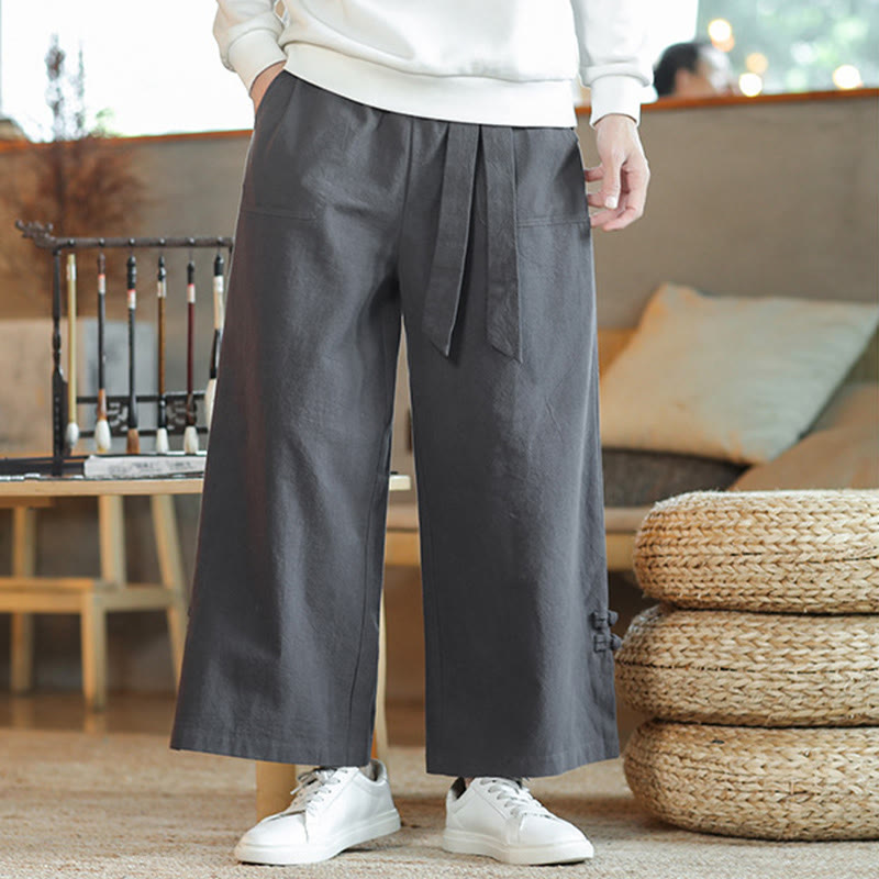 Pantalon large en coton avec cordon de serrage et poches pour homme, motif de Buddha Stones , motif grenouille chinoise - image 7