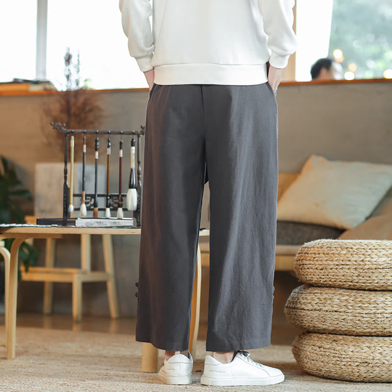 Pantalon large en coton avec cordon de serrage et poches pour homme, motif de Buddha Stones , motif grenouille chinoise - image 6