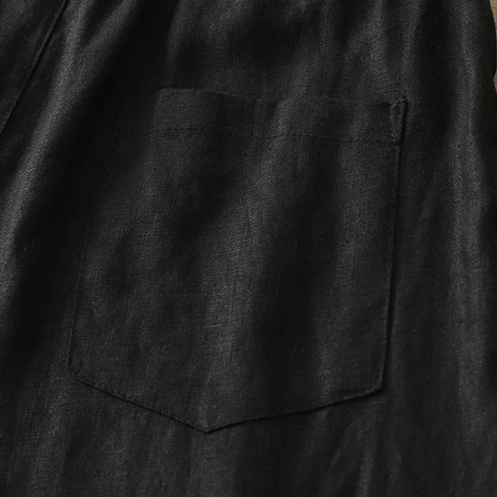 Pantalon large boutonné en coton uni avec poches pour femme Buddha Stones - image 19