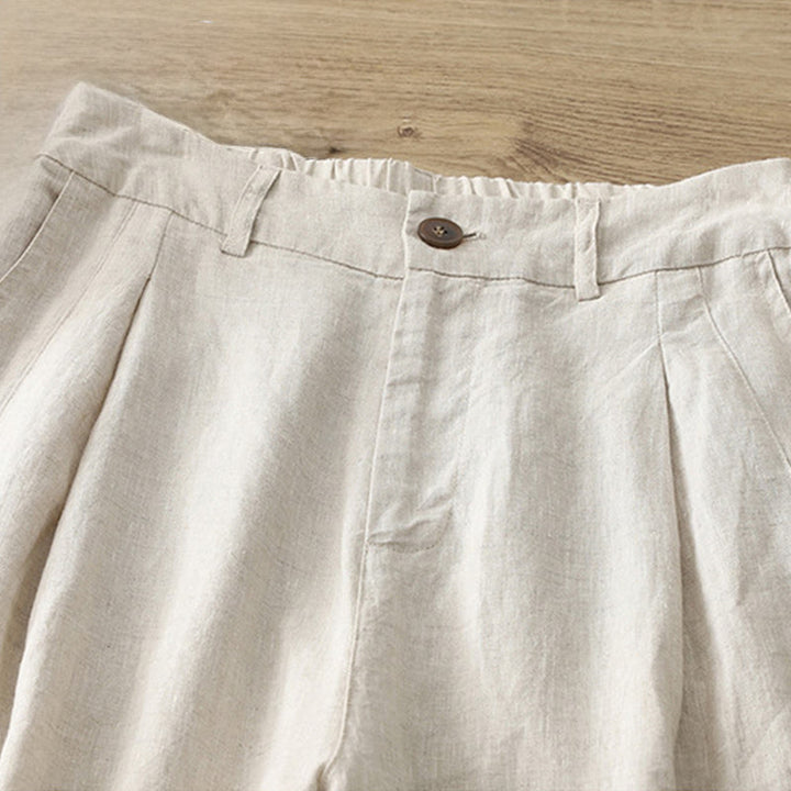 Pantalon large boutonné en coton uni avec poches pour femme Buddha Stones - image 37