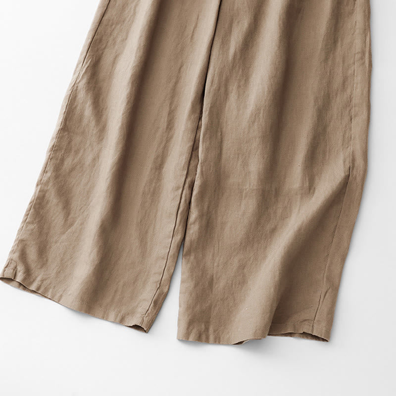 Pantalon décontracté en coton uni avec poches pour femme Buddha Stones - image 3