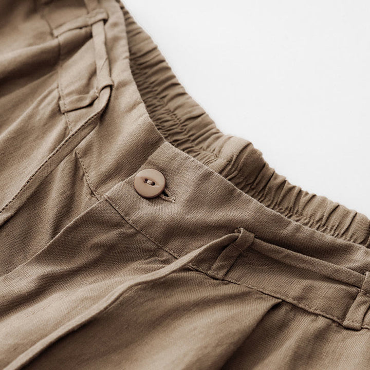 Pantalon décontracté en coton uni avec poches pour femme Buddha Stones - image 2