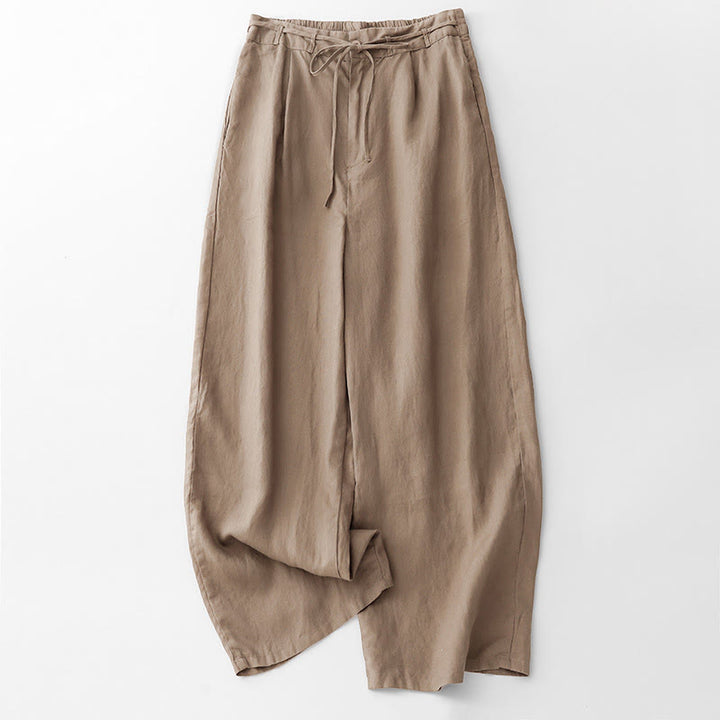 Pantalon décontracté en coton uni avec poches pour femme Buddha Stones - BurlyWood - US8-10，UK/AU12-14，EU40-42 (2XL) - image 0