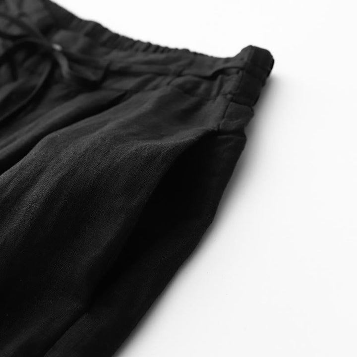 Pantalon décontracté en coton uni avec poches pour femme Buddha Stones - image 11