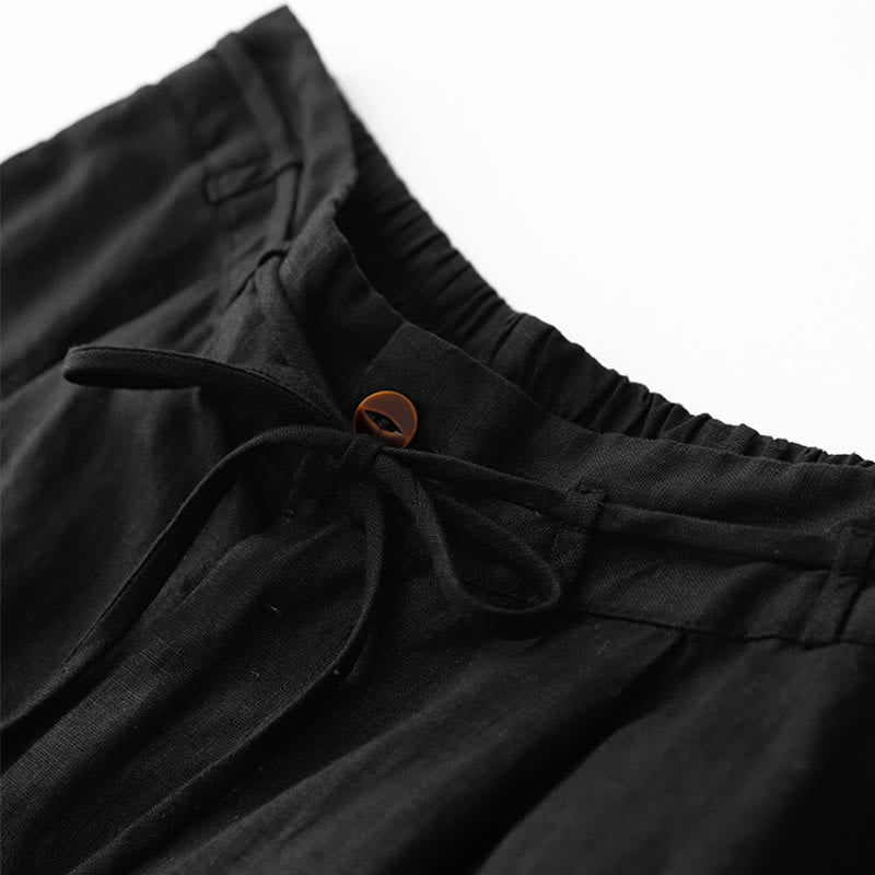 Pantalon décontracté en coton uni avec poches pour femme Buddha Stones - image 10