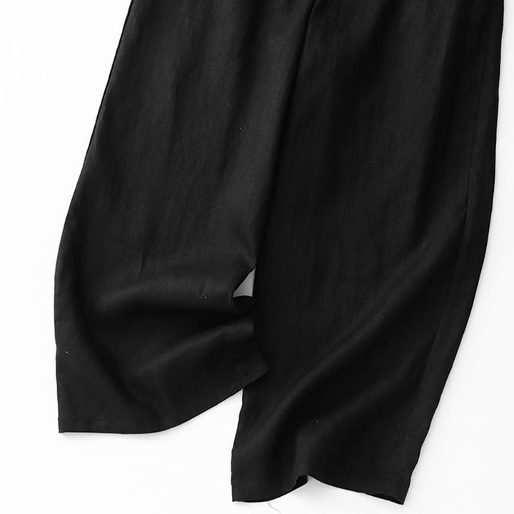 Pantalon décontracté en coton uni avec poches pour femme Buddha Stones - image 12