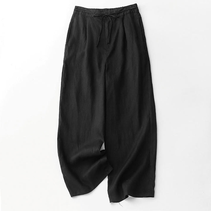 Pantalon décontracté en coton uni avec poches pour femme Buddha Stones - Noir - US8-10，UK/AU12-14，EU40-42 (2XL) - image 8