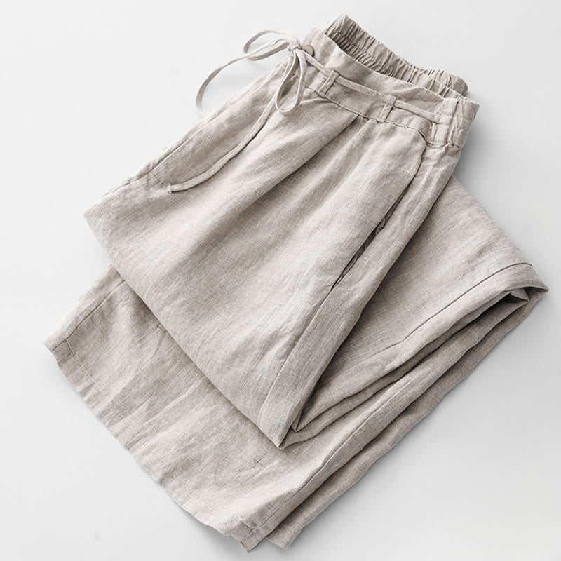 Pantalon décontracté en coton uni avec poches pour femme Buddha Stones - image 16