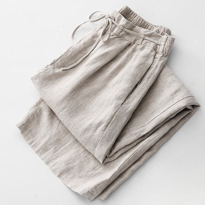Pantalon décontracté en coton uni avec poches pour femme Buddha Stones - image 16