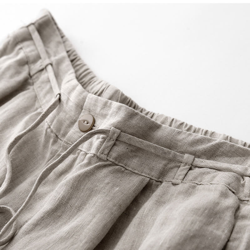 Pantalon décontracté en coton uni avec poches pour femme Buddha Stones - image 19