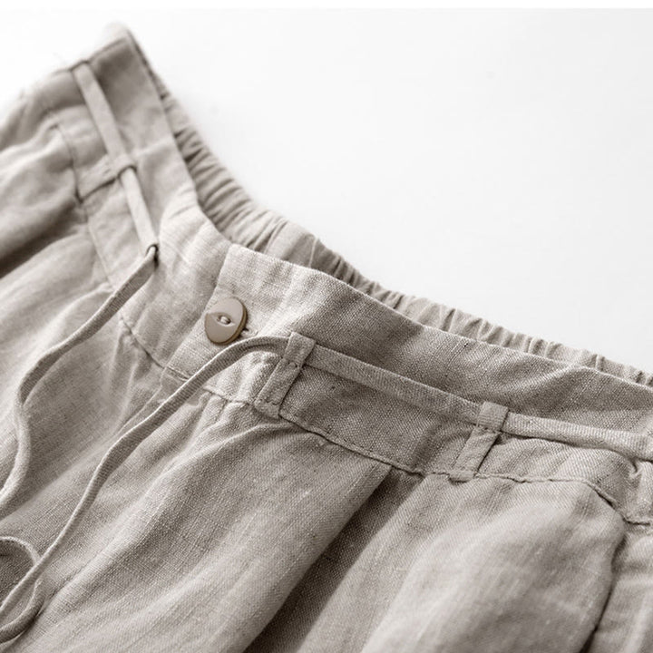 Pantalon décontracté en coton uni avec poches pour femme Buddha Stones - image 19