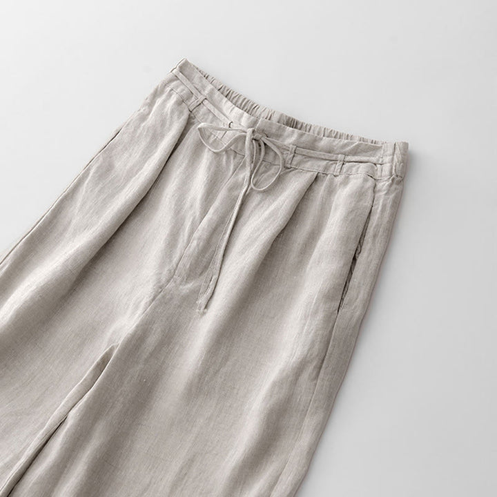 Pantalon décontracté en coton uni avec poches pour femme Buddha Stones - image 17