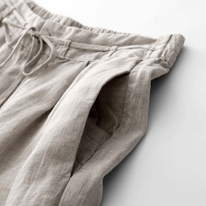 Pantalon décontracté en coton uni avec poches pour femme Buddha Stones - image 18