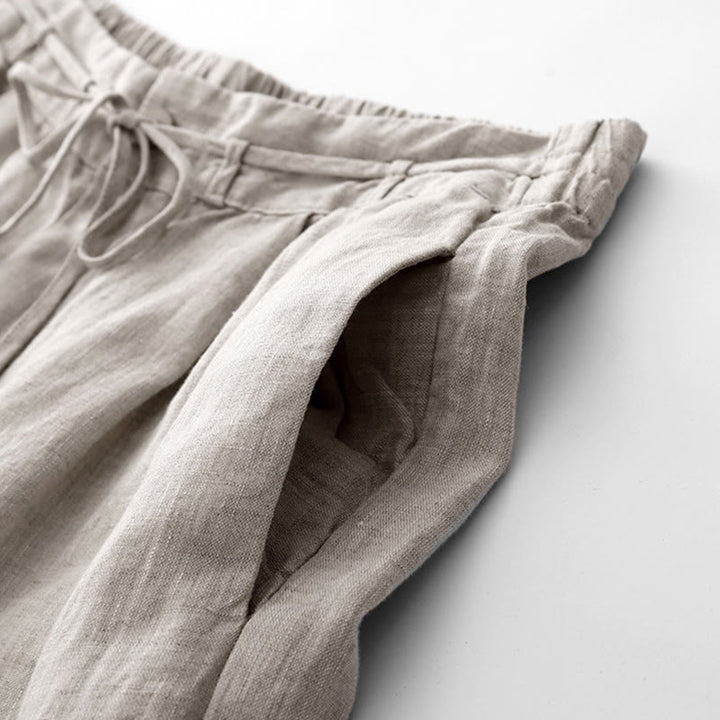 Pantalon décontracté en coton uni avec poches pour femme Buddha Stones - image 18