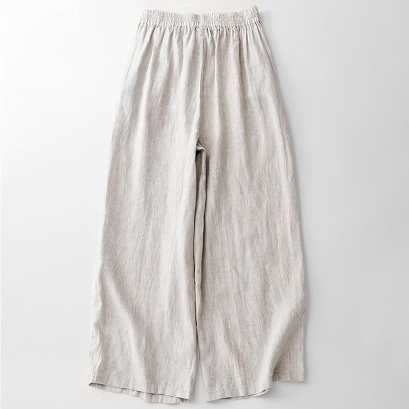 Pantalon décontracté en coton uni avec poches pour femme Buddha Stones - image 15