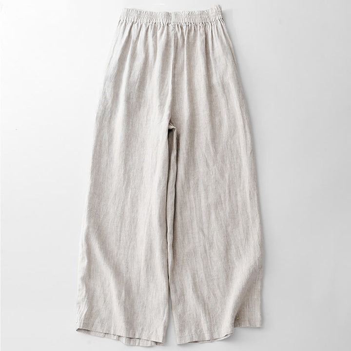 Pantalon décontracté en coton uni avec poches pour femme Buddha Stones - image 15