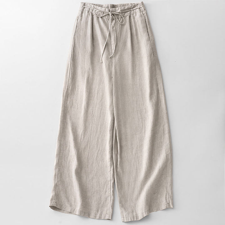 Pantalon décontracté en coton uni avec poches pour femme Buddha Stones - Fumée blanche - US8-10，UK/AU12-14，EU40-42 (2XL) - image 14