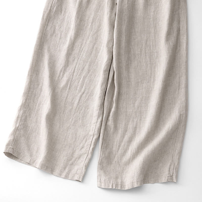 Pantalon décontracté en coton uni avec poches pour femme Buddha Stones - image 22