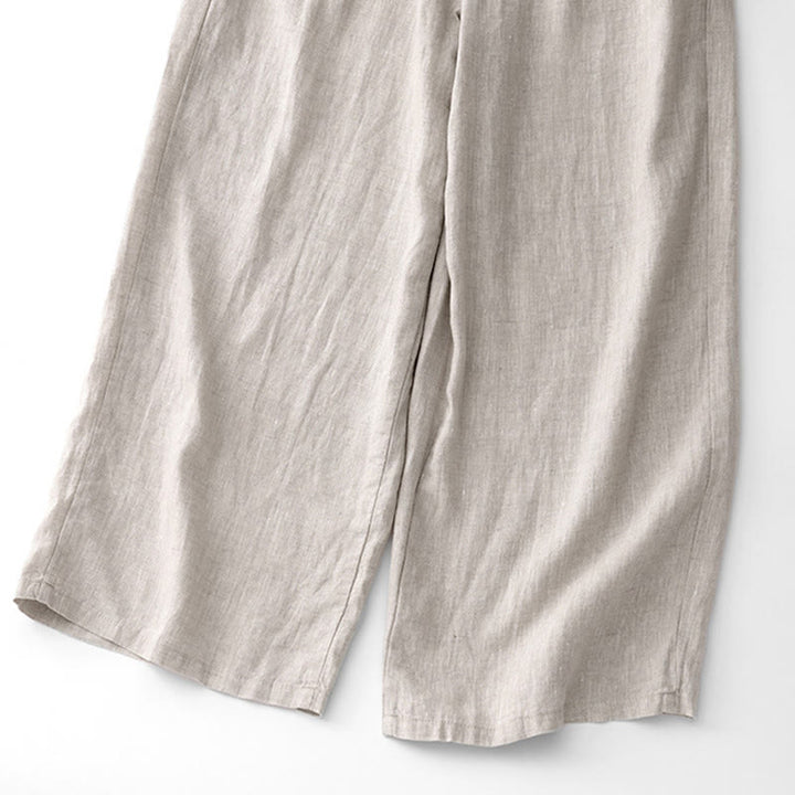 Pantalon décontracté en coton uni avec poches pour femme Buddha Stones - image 22