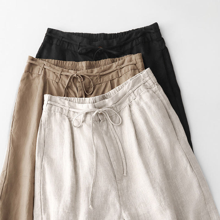Pantalon décontracté en coton uni avec poches pour femme Buddha Stones - image 26