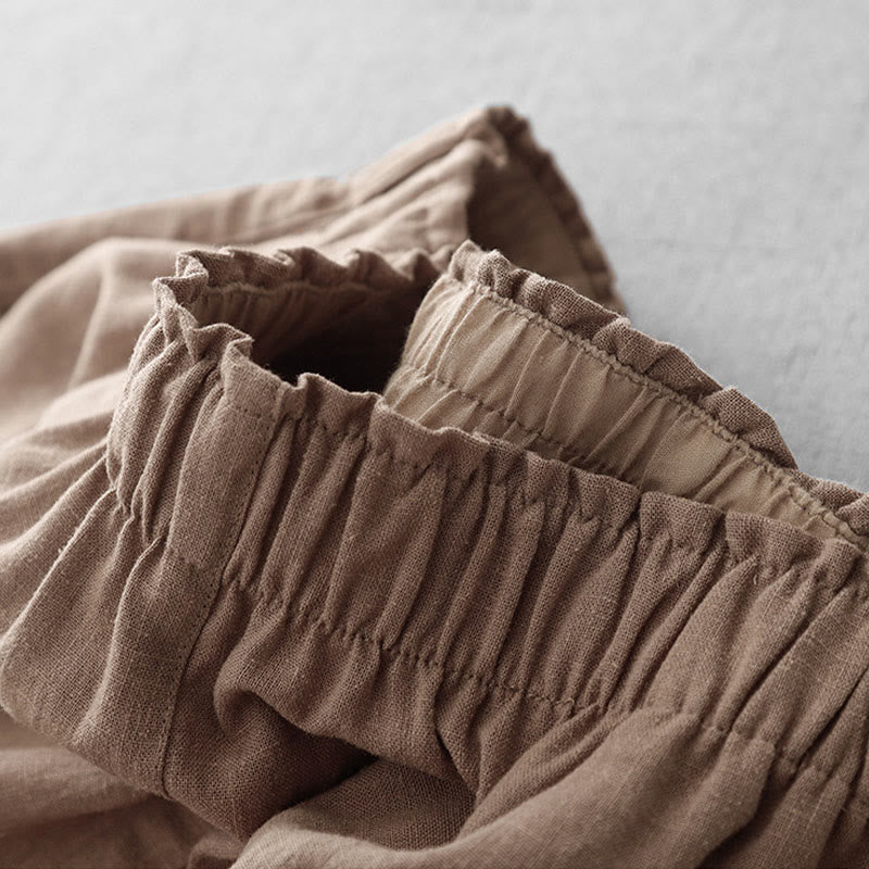Pantalon décontracté en coton uni Buddha Stones pour femme, longueur 7-8, avec poches - image 21